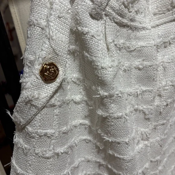 Amanda Uprichard Jane Pants in Kerrigan White Tweed Wide Leg Pants - Picture 11 of 12